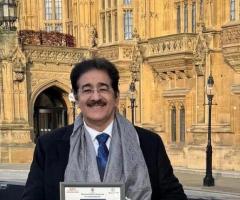 Sandeep Marwah Honored in British Parliament for the Eighth Time with Bharat Gaurav Award