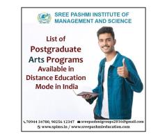 List of Postgraduate Arts Programs Available in Distance Education