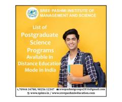 List of PG Science Programs Available in Distance Education