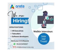 Hiring for telecallings, software developers and HR executes