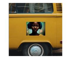 Young Black African Girls Car Magnet 2 PCS
