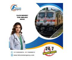 Hire Life-Care Falcon Emergency Train Ambulance Service in Patna with PICU Setup