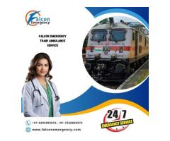 Choose Falcon Emergency Rail Ambulance Service with Life-Care Ventilator Setup in Patna