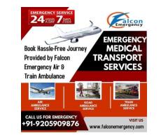 Hire Falcon Emergency Rail Ambulance Service in Ranchi  with Emergency Patient Transfer